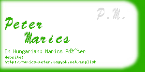 peter marics business card